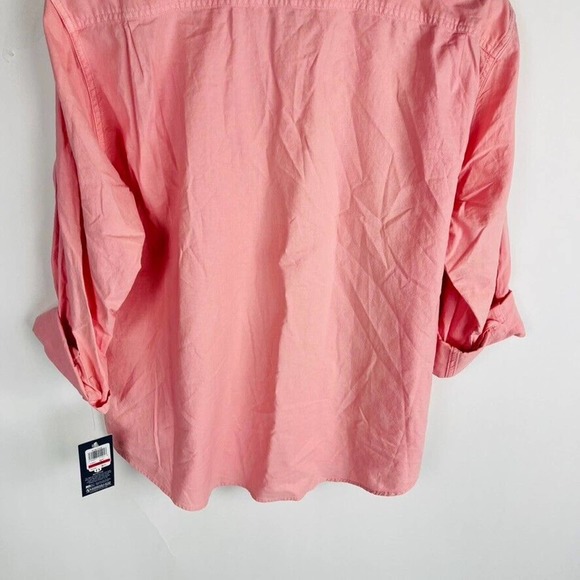 New Dockers Mens Sz XL Cotton Button Up Shirt Long Sleeve Pink NWT - Picture 9 of 9